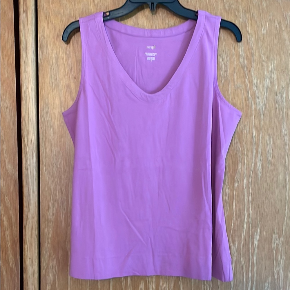 J. Jill Purple 100% Cotton Sleeveless Layering Tank
